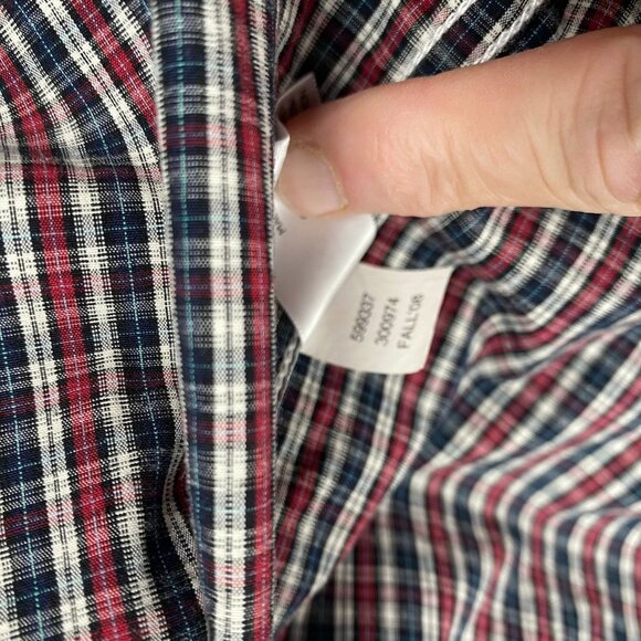 Old Navy Mens Shirt Large Plaid Button-Up Reversible Cuff 100% Cotton - Picture 6 of 7